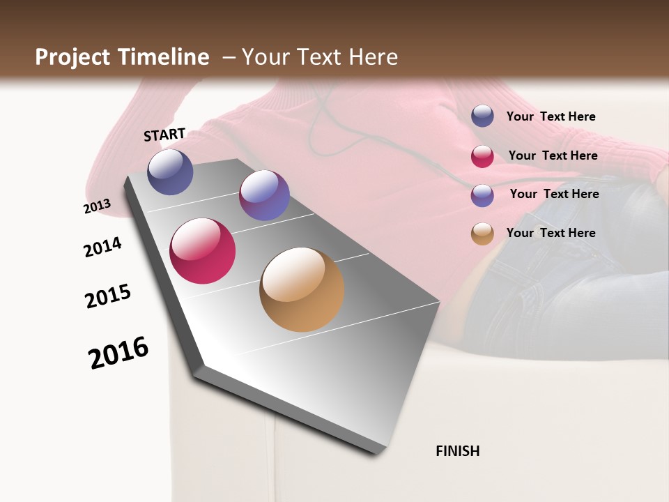 Isolated Party Girl PowerPoint Template