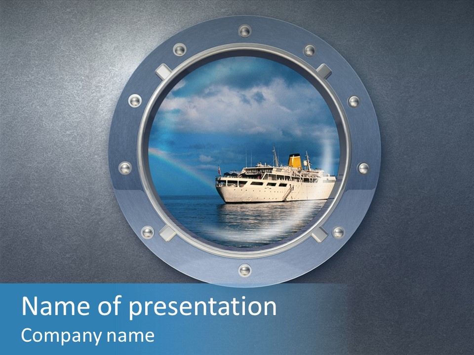 Porthole Ship Metal PowerPoint Template