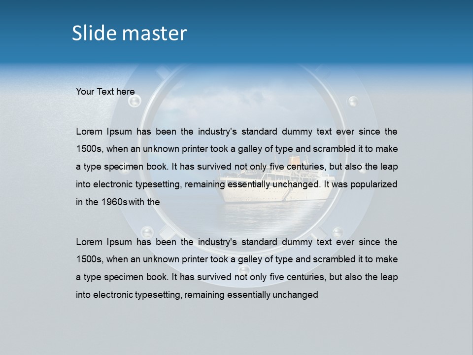 Porthole Ship Metal PowerPoint Template