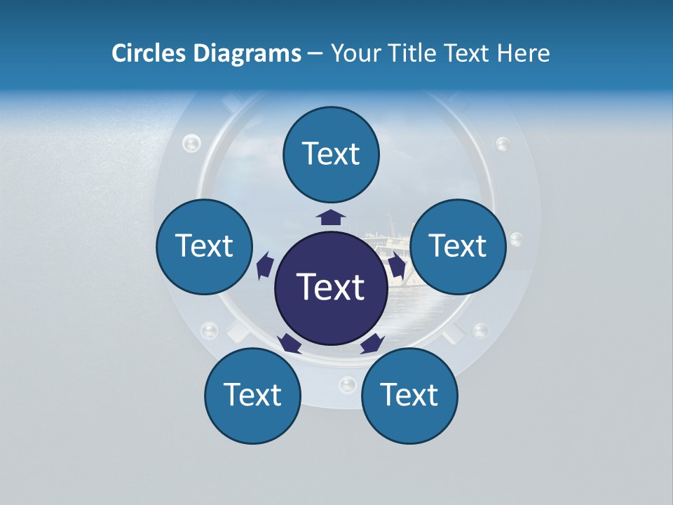 Porthole Ship Metal PowerPoint Template