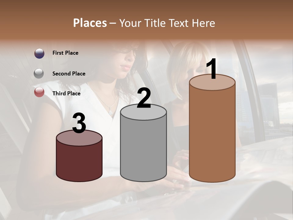 Two Women Are Looking At A Piece Of Paper PowerPoint Template