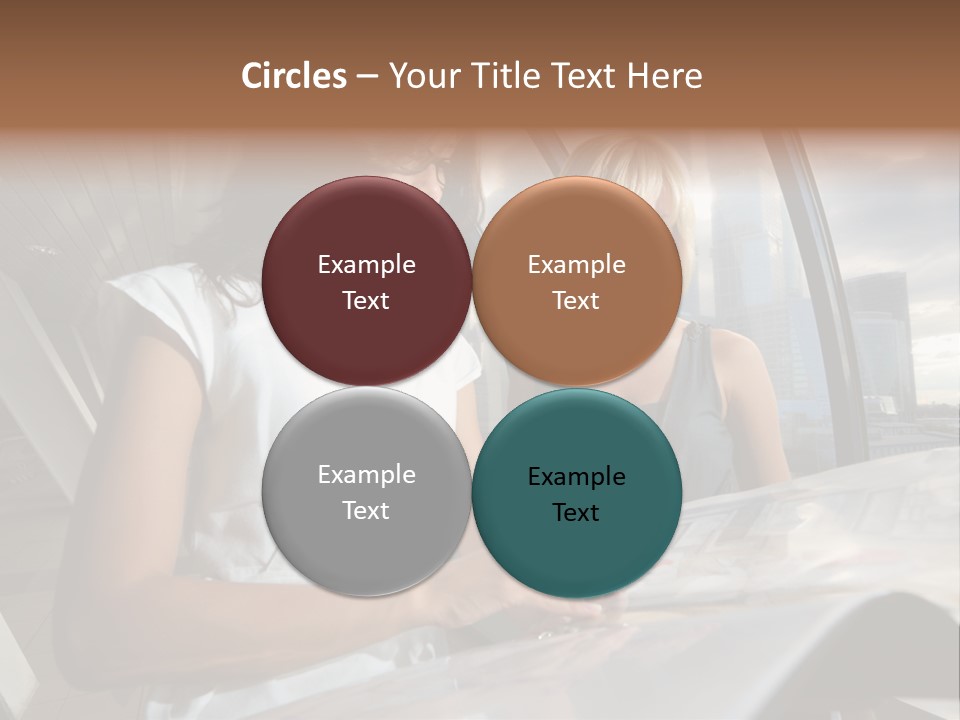 Two Women Are Looking At A Piece Of Paper PowerPoint Template