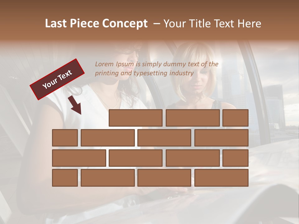 Two Women Are Looking At A Piece Of Paper PowerPoint Template