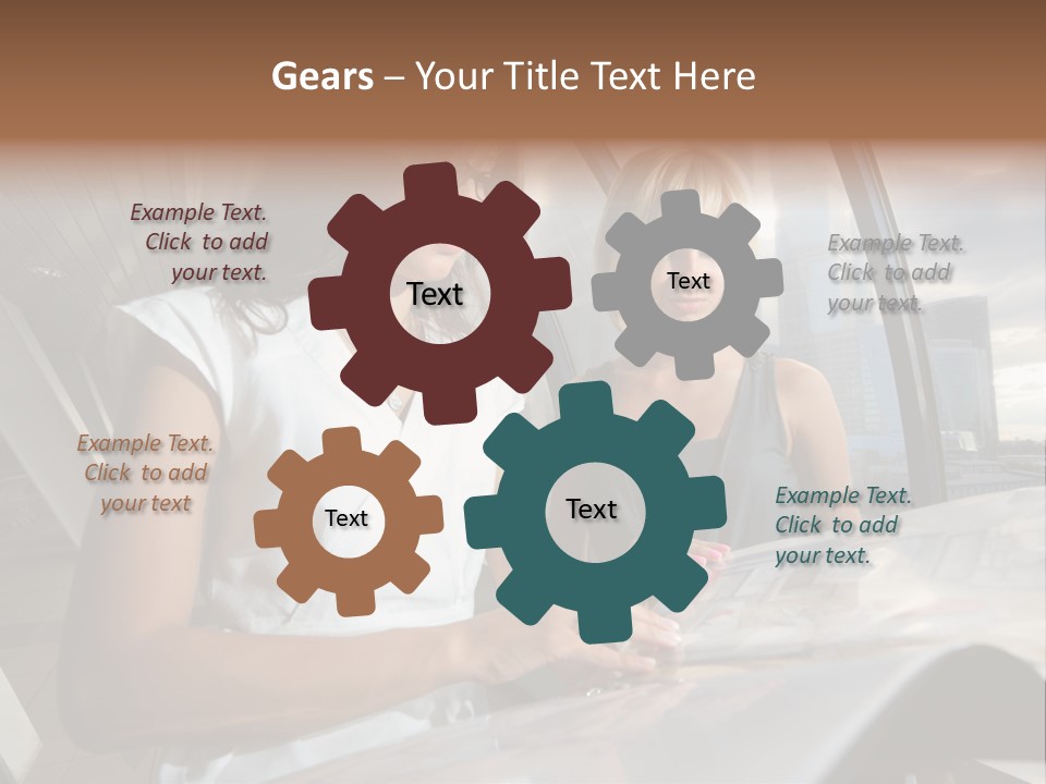 Two Women Are Looking At A Piece Of Paper PowerPoint Template