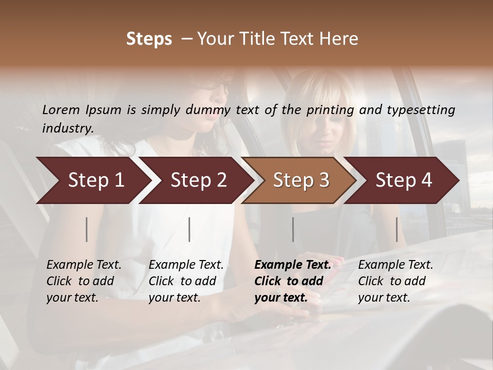 Two Women Are Looking At A Piece Of Paper PowerPoint Template