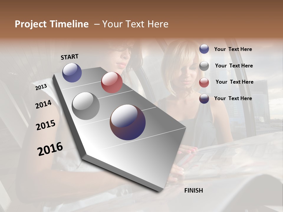 Two Women Are Looking At A Piece Of Paper PowerPoint Template