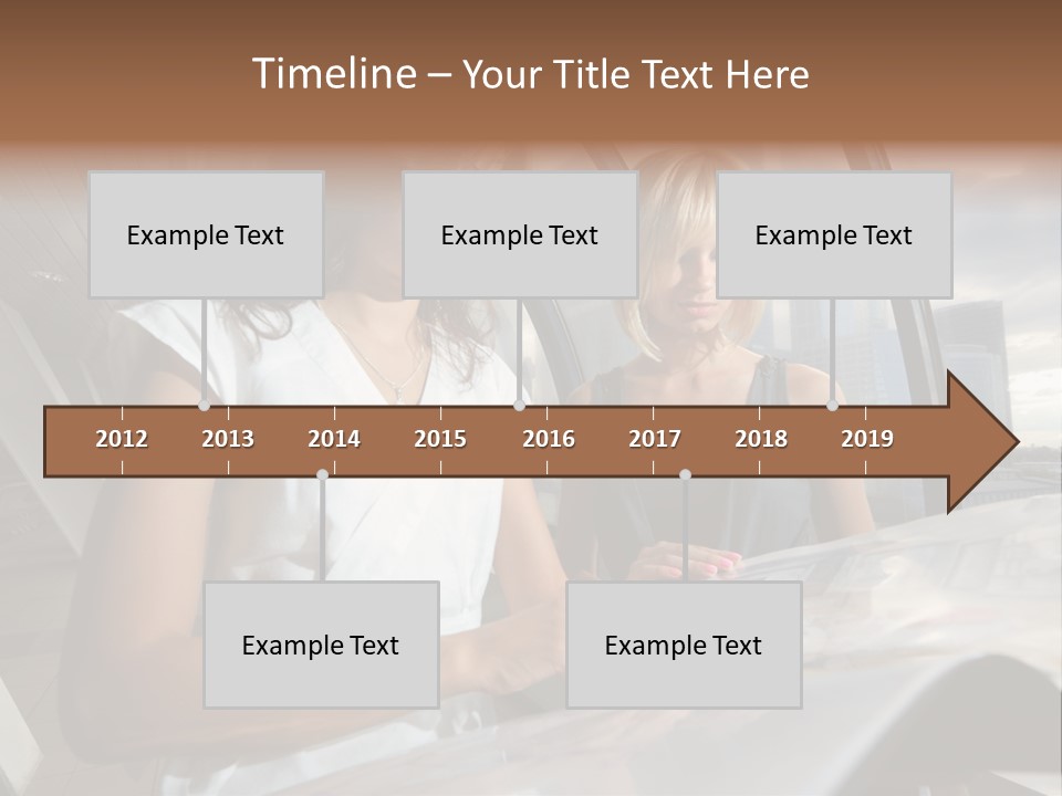 Two Women Are Looking At A Piece Of Paper PowerPoint Template