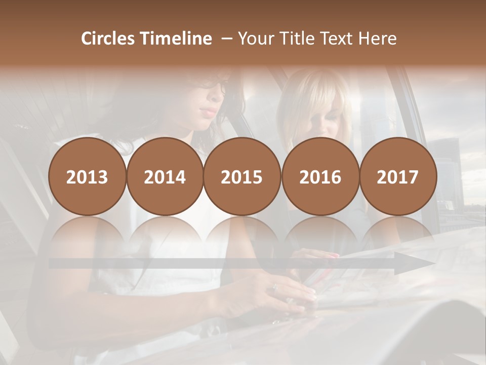 Two Women Are Looking At A Piece Of Paper PowerPoint Template