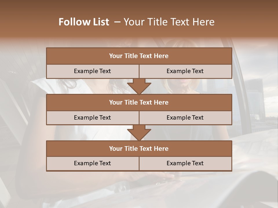 Two Women Are Looking At A Piece Of Paper PowerPoint Template