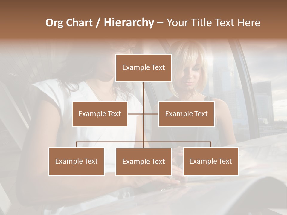 Two Women Are Looking At A Piece Of Paper PowerPoint Template