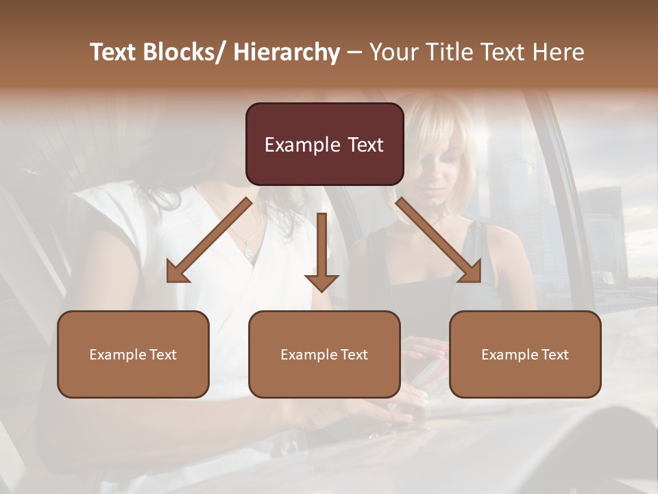 Two Women Are Looking At A Piece Of Paper PowerPoint Template