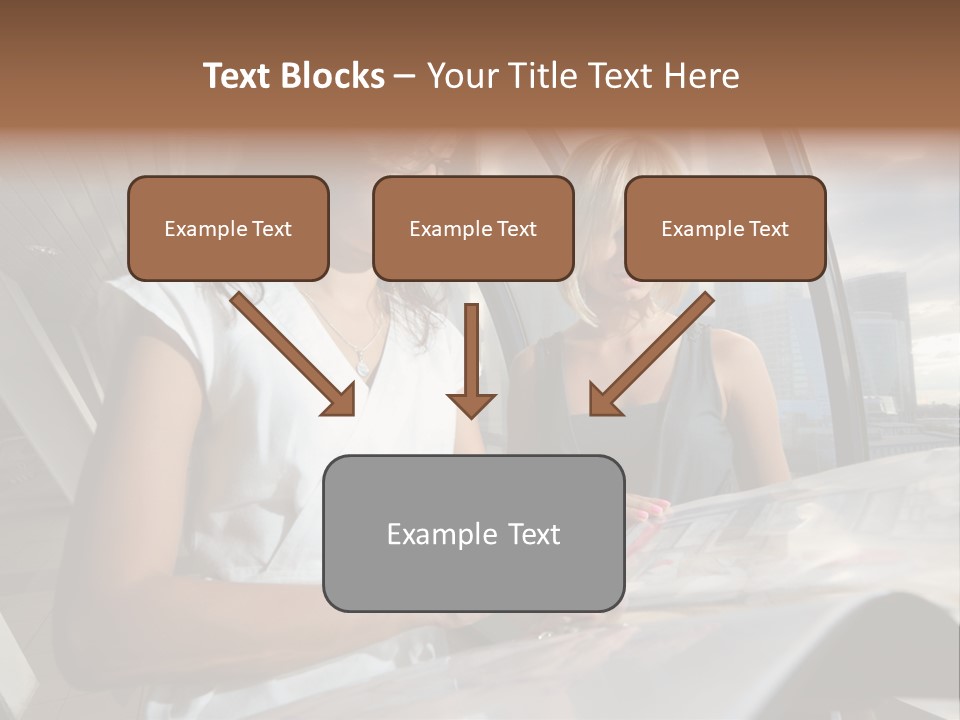 Two Women Are Looking At A Piece Of Paper PowerPoint Template