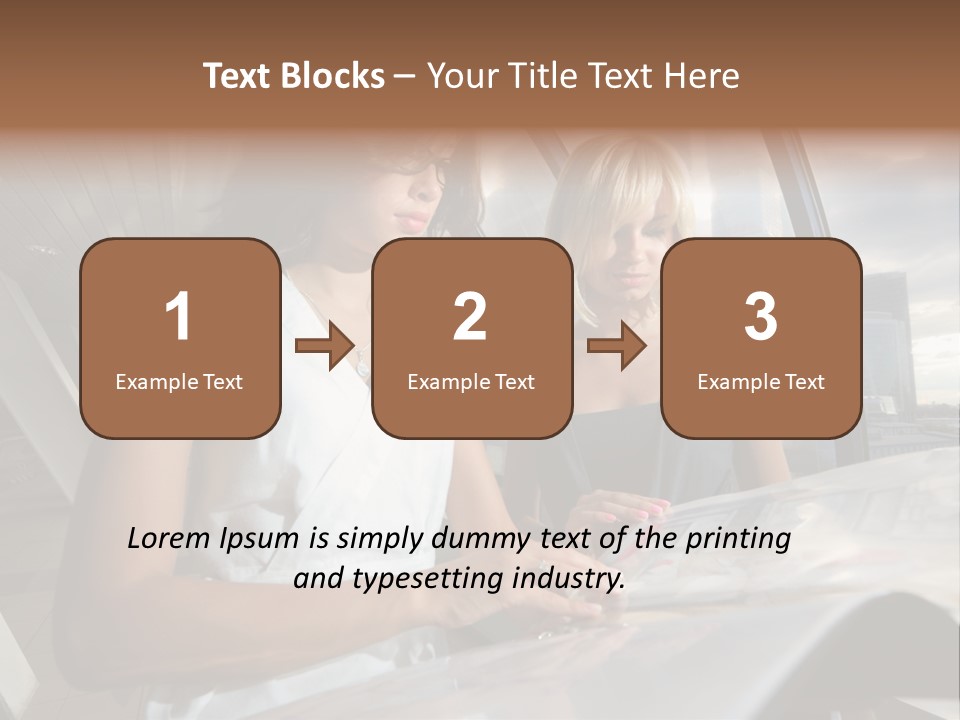 Two Women Are Looking At A Piece Of Paper PowerPoint Template