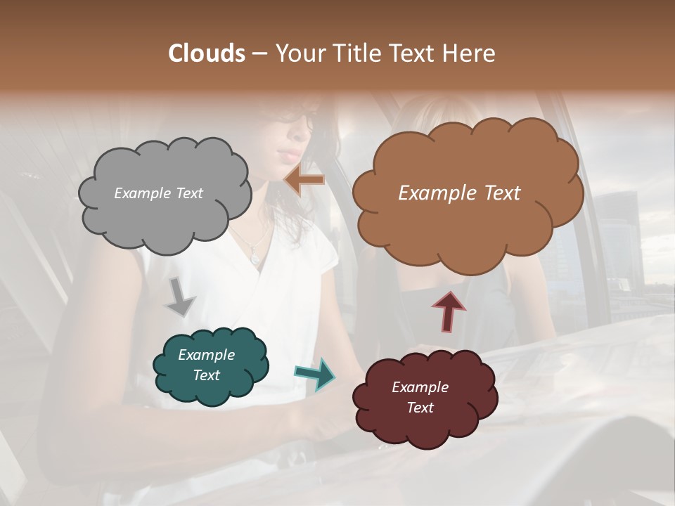 Two Women Are Looking At A Piece Of Paper PowerPoint Template