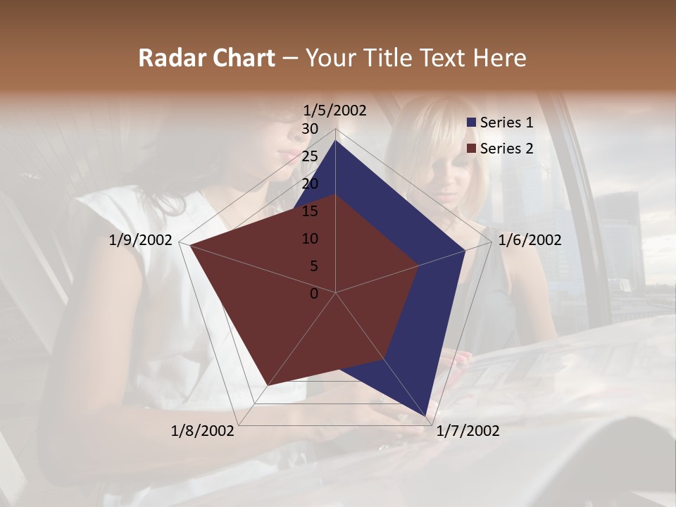 Two Women Are Looking At A Piece Of Paper PowerPoint Template