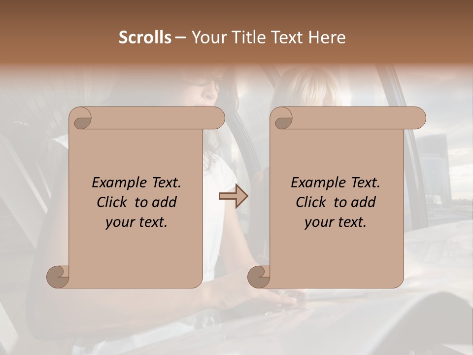 Two Women Are Looking At A Piece Of Paper PowerPoint Template