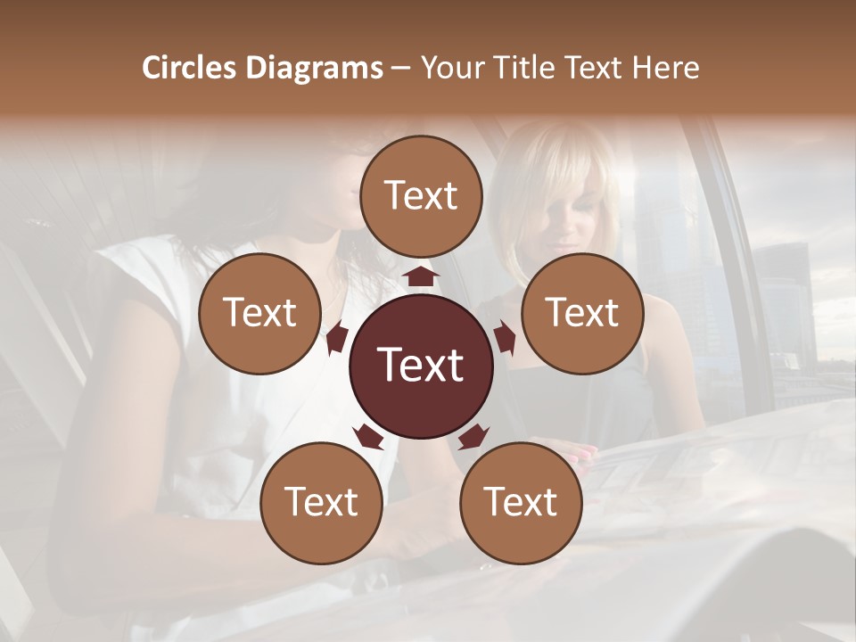 Two Women Are Looking At A Piece Of Paper PowerPoint Template