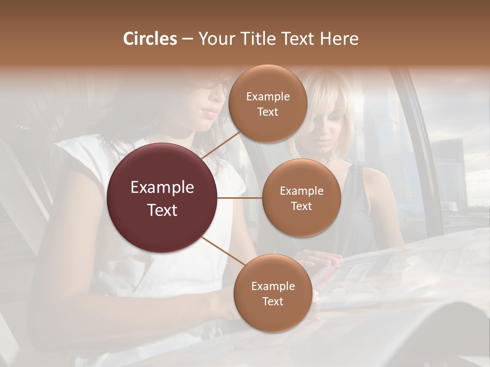 Two Women Are Looking At A Piece Of Paper PowerPoint Template