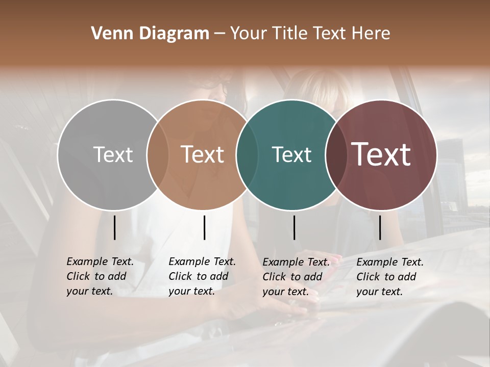 Two Women Are Looking At A Piece Of Paper PowerPoint Template