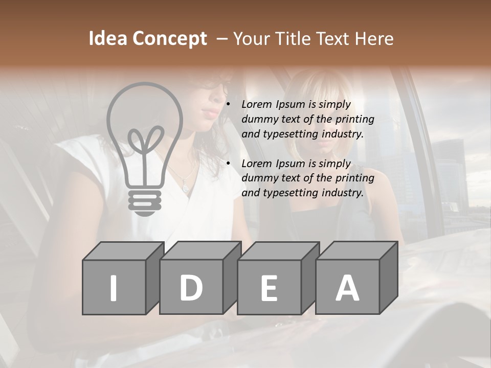 Two Women Are Looking At A Piece Of Paper PowerPoint Template