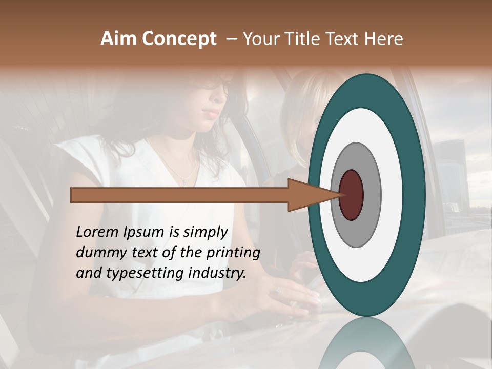 Two Women Are Looking At A Piece Of Paper PowerPoint Template