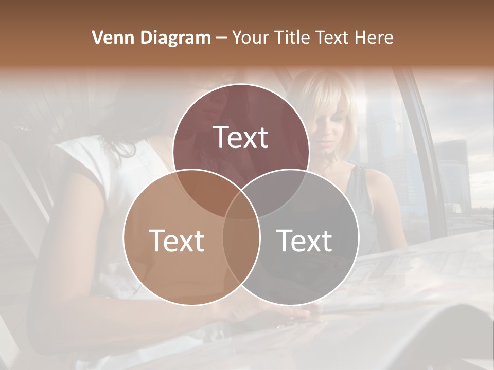 Two Women Are Looking At A Piece Of Paper PowerPoint Template