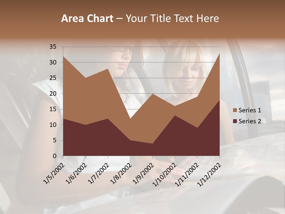 Two Women Are Looking At A Piece Of Paper PowerPoint Template