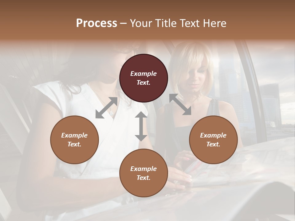 Two Women Are Looking At A Piece Of Paper PowerPoint Template