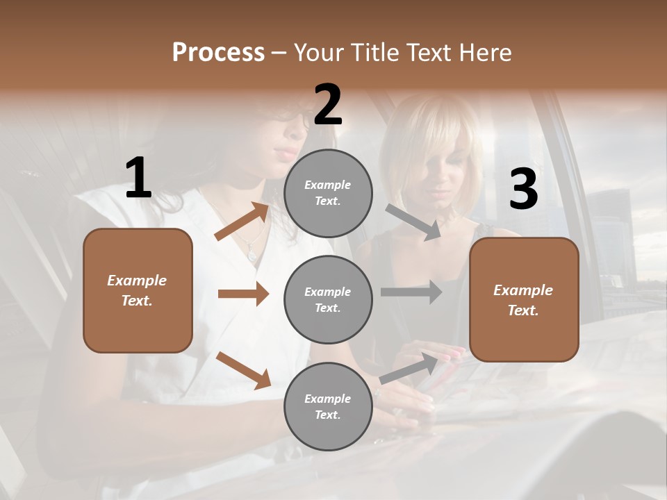 Two Women Are Looking At A Piece Of Paper PowerPoint Template