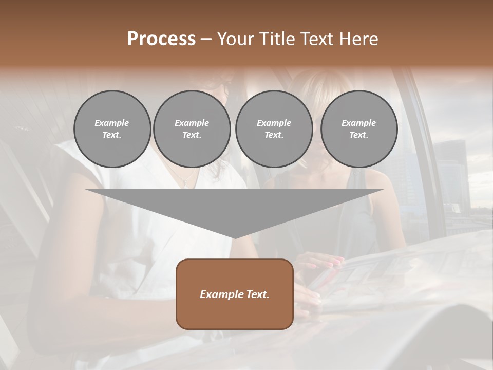 Two Women Are Looking At A Piece Of Paper PowerPoint Template