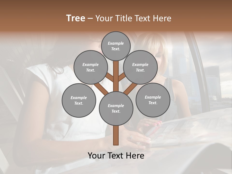 Two Women Are Looking At A Piece Of Paper PowerPoint Template