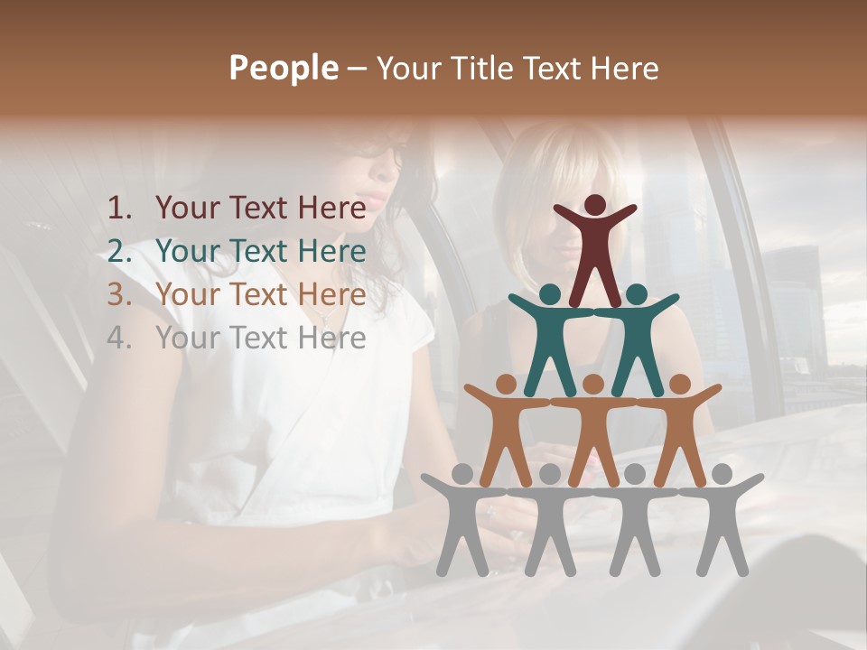 Two Women Are Looking At A Piece Of Paper PowerPoint Template