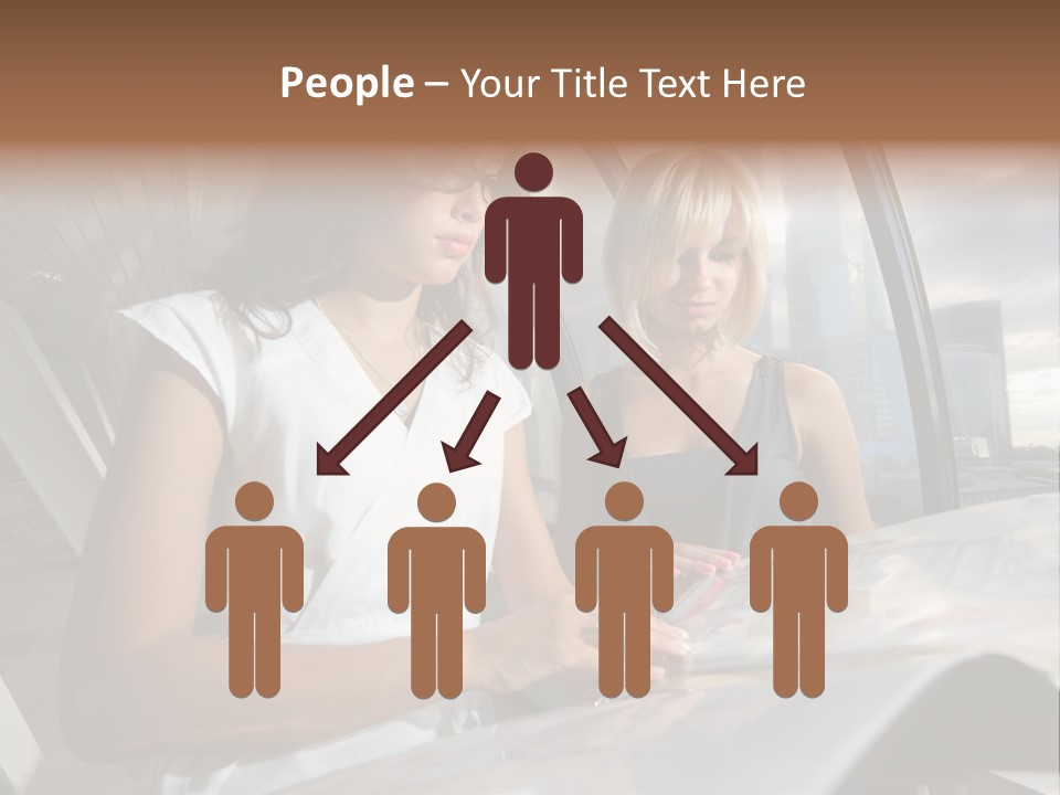 Two Women Are Looking At A Piece Of Paper PowerPoint Template