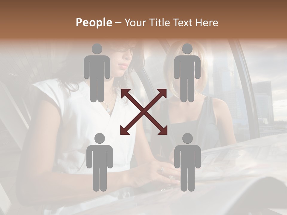 Two Women Are Looking At A Piece Of Paper PowerPoint Template