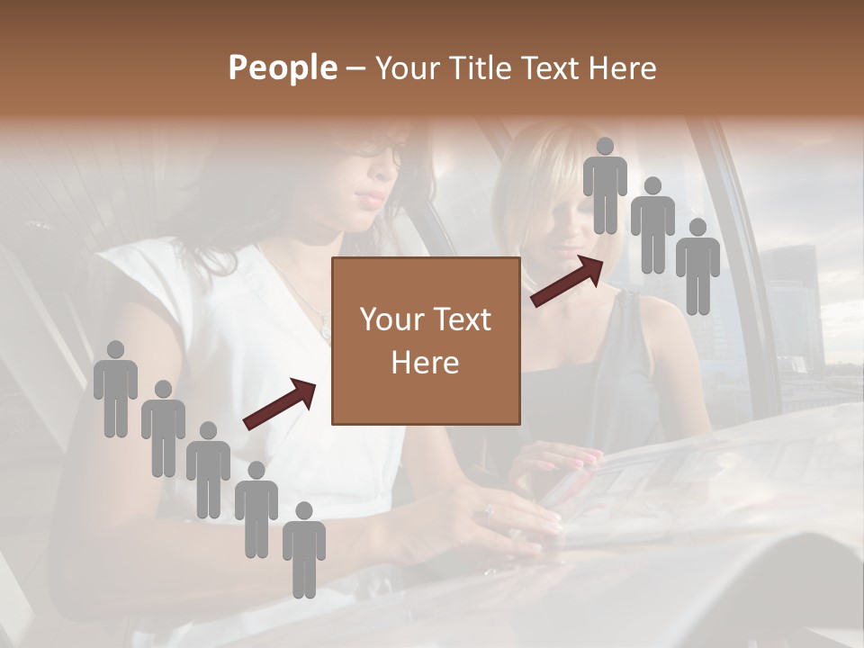 Two Women Are Looking At A Piece Of Paper PowerPoint Template