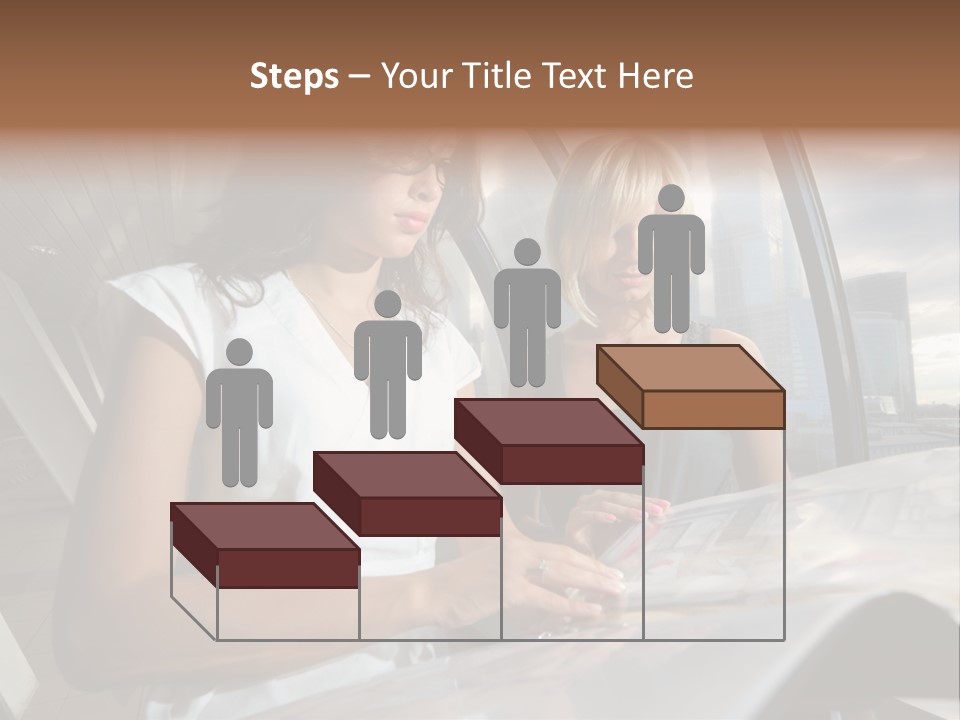 Two Women Are Looking At A Piece Of Paper PowerPoint Template