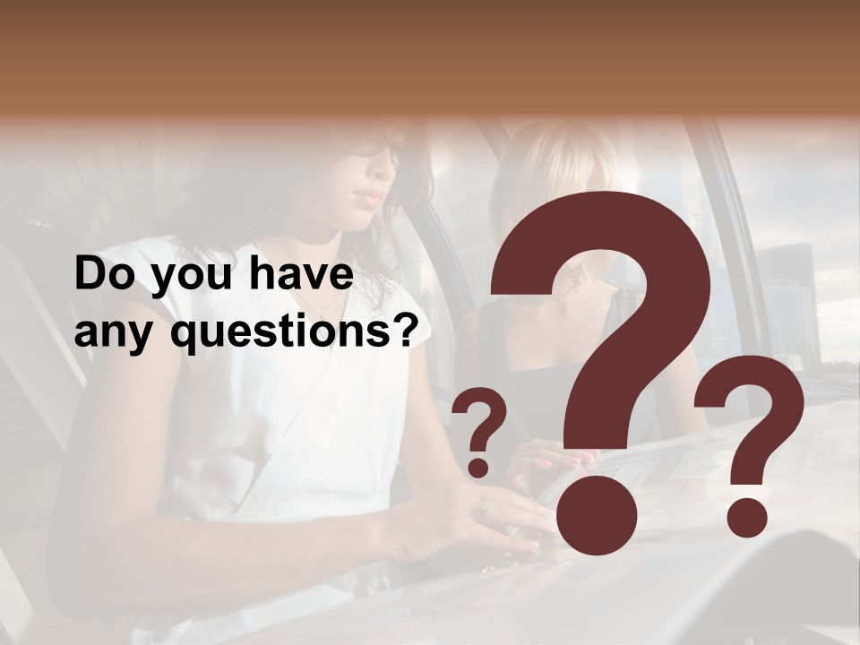 Two Women Are Looking At A Piece Of Paper PowerPoint Template