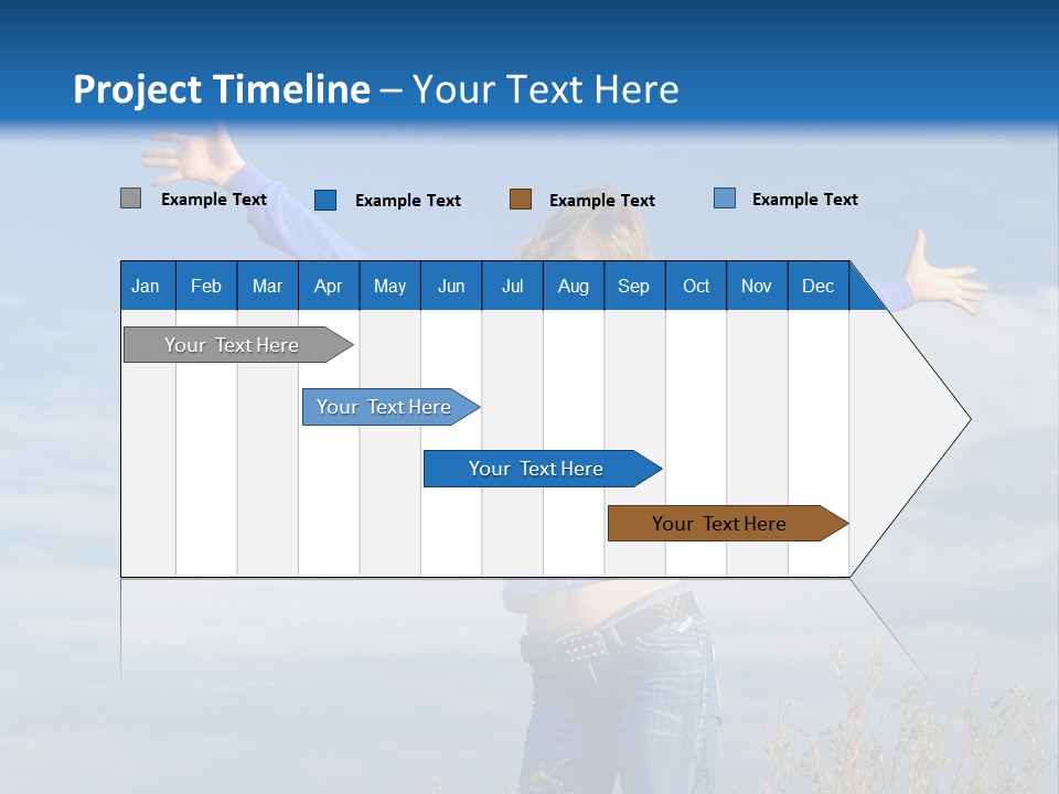 A Woman Standing In A Field With Her Arms Outstretched PowerPoint Template
