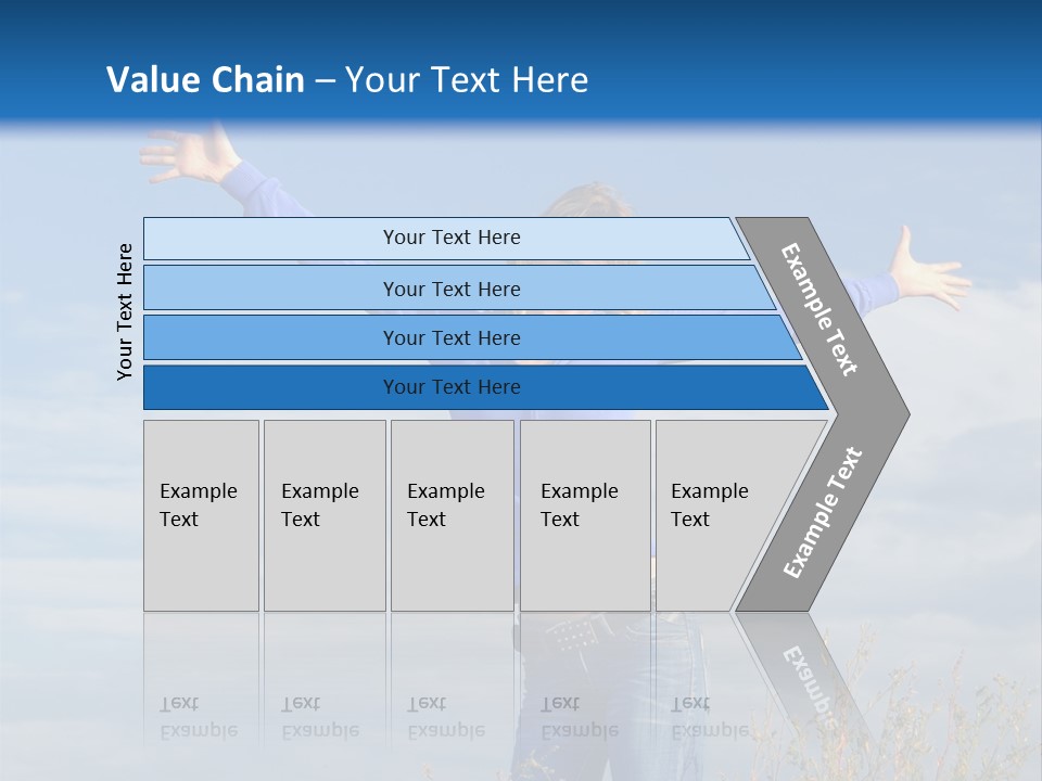 A Woman Standing In A Field With Her Arms Outstretched PowerPoint Template