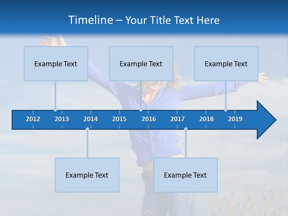 A Woman Standing In A Field With Her Arms Outstretched PowerPoint Template