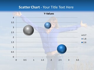 A Woman Standing In A Field With Her Arms Outstretched PowerPoint Template