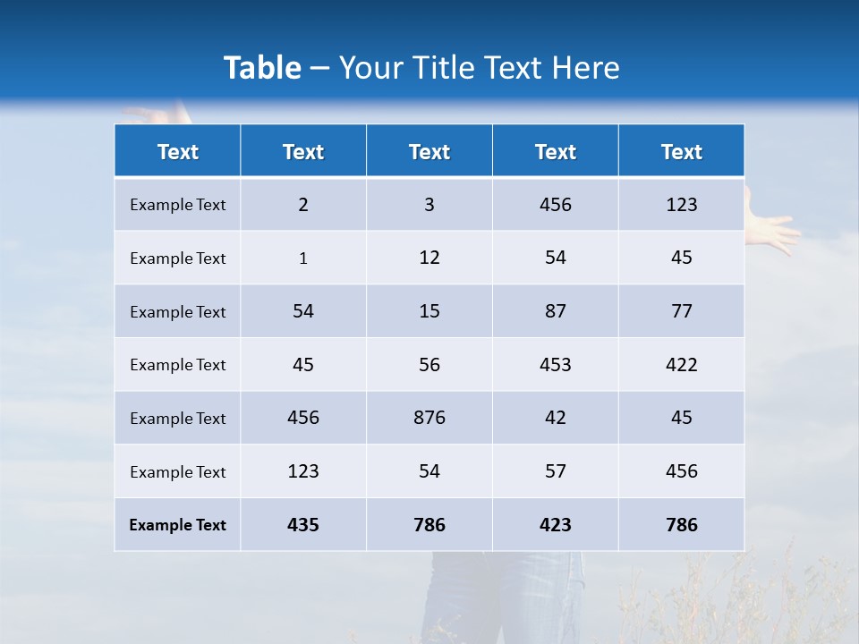 A Woman Standing In A Field With Her Arms Outstretched PowerPoint Template