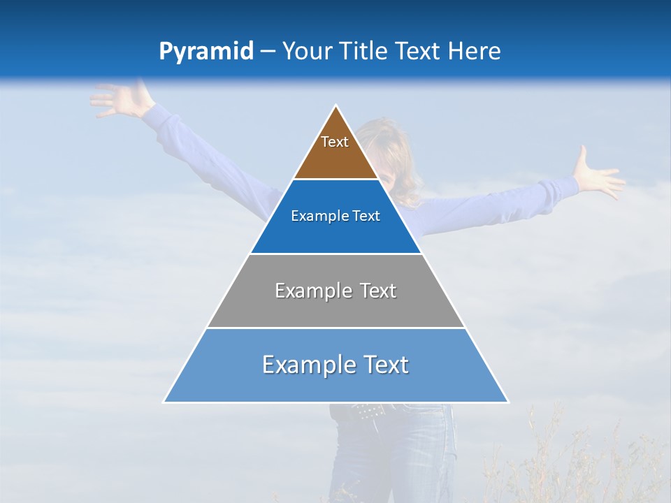 A Woman Standing In A Field With Her Arms Outstretched PowerPoint Template