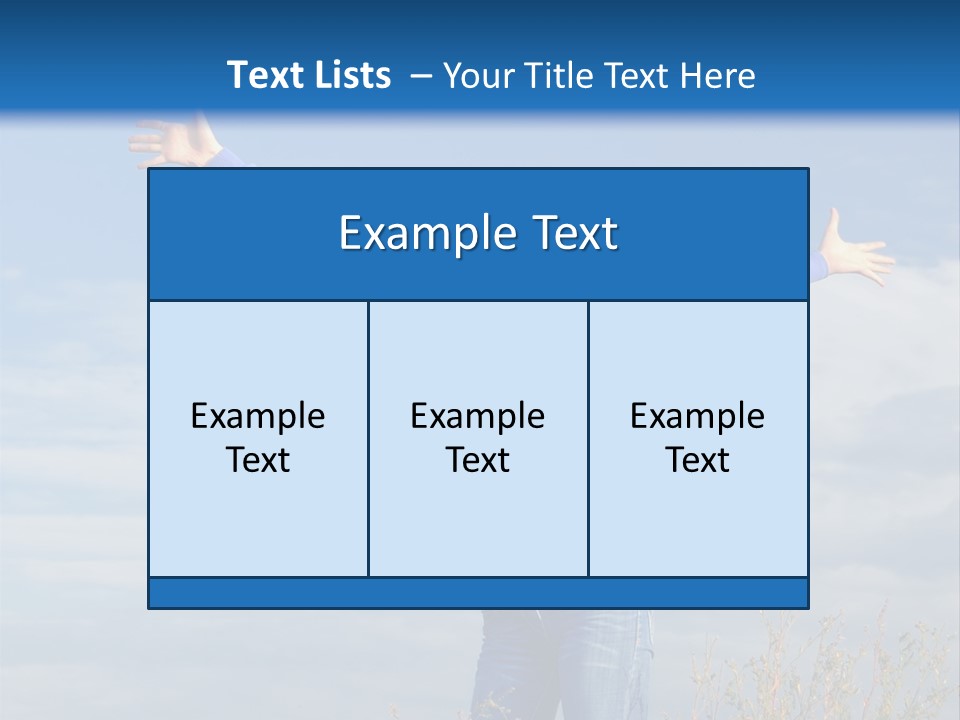 A Woman Standing In A Field With Her Arms Outstretched PowerPoint Template