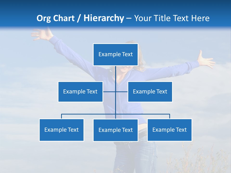 A Woman Standing In A Field With Her Arms Outstretched PowerPoint Template