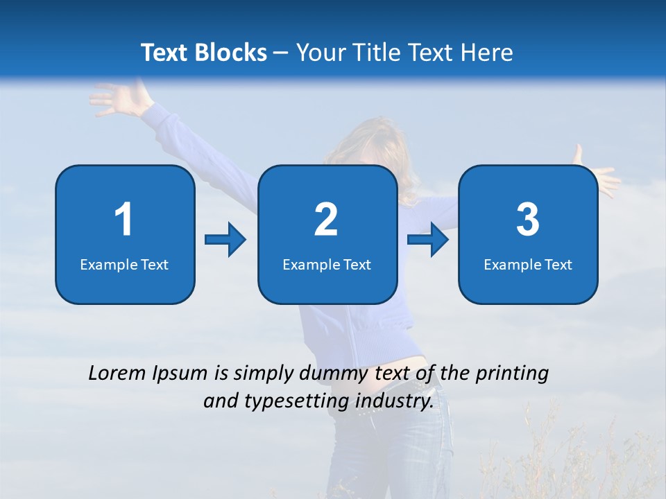 A Woman Standing In A Field With Her Arms Outstretched PowerPoint Template