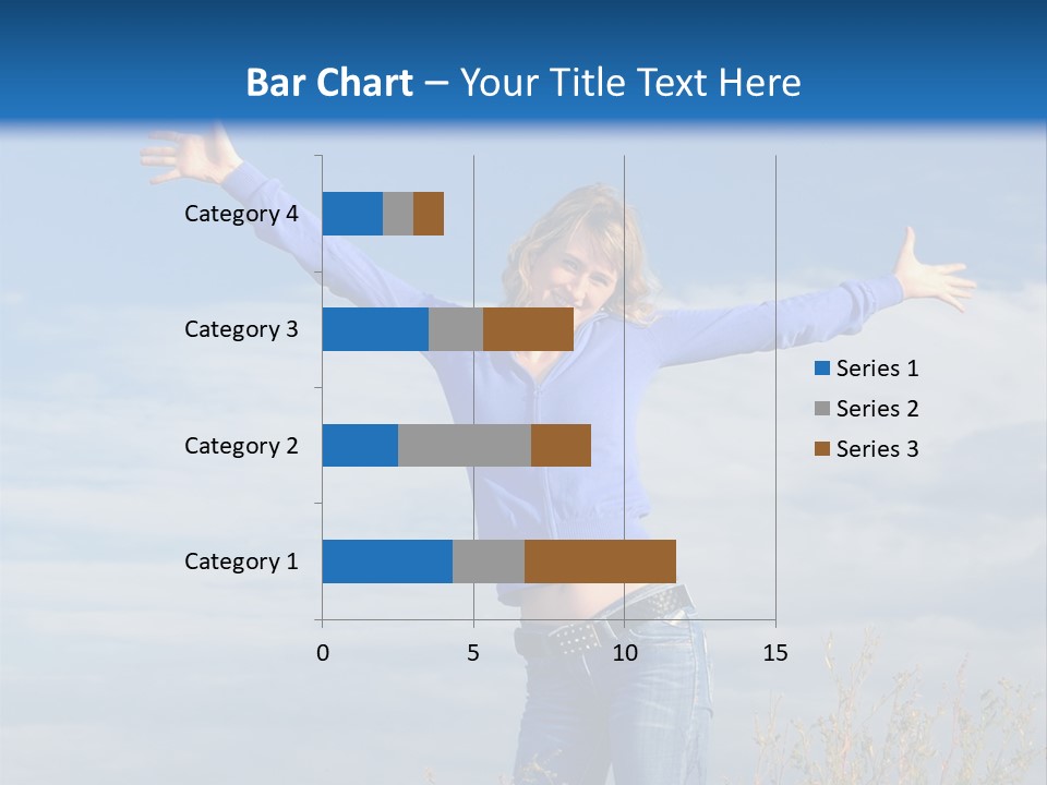 A Woman Standing In A Field With Her Arms Outstretched PowerPoint Template