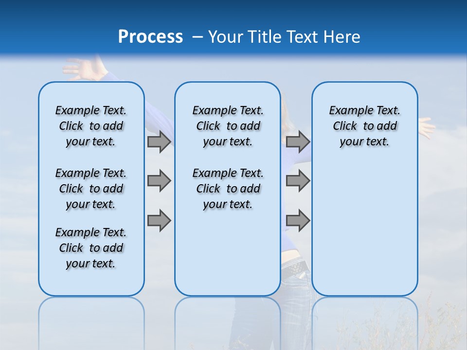 A Woman Standing In A Field With Her Arms Outstretched PowerPoint Template