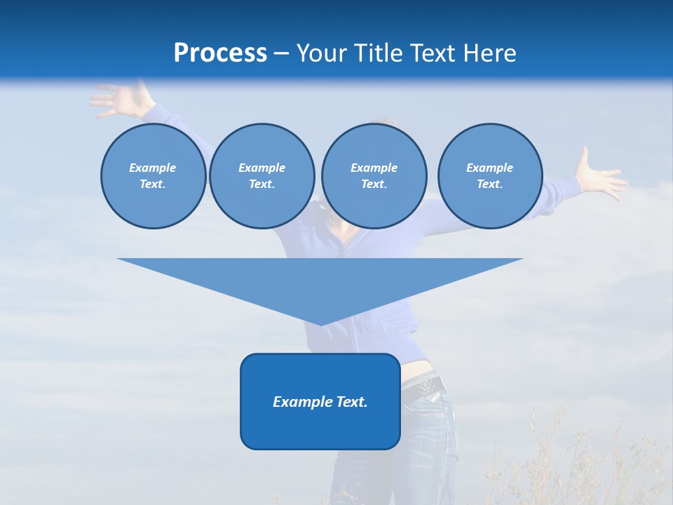 A Woman Standing In A Field With Her Arms Outstretched PowerPoint Template