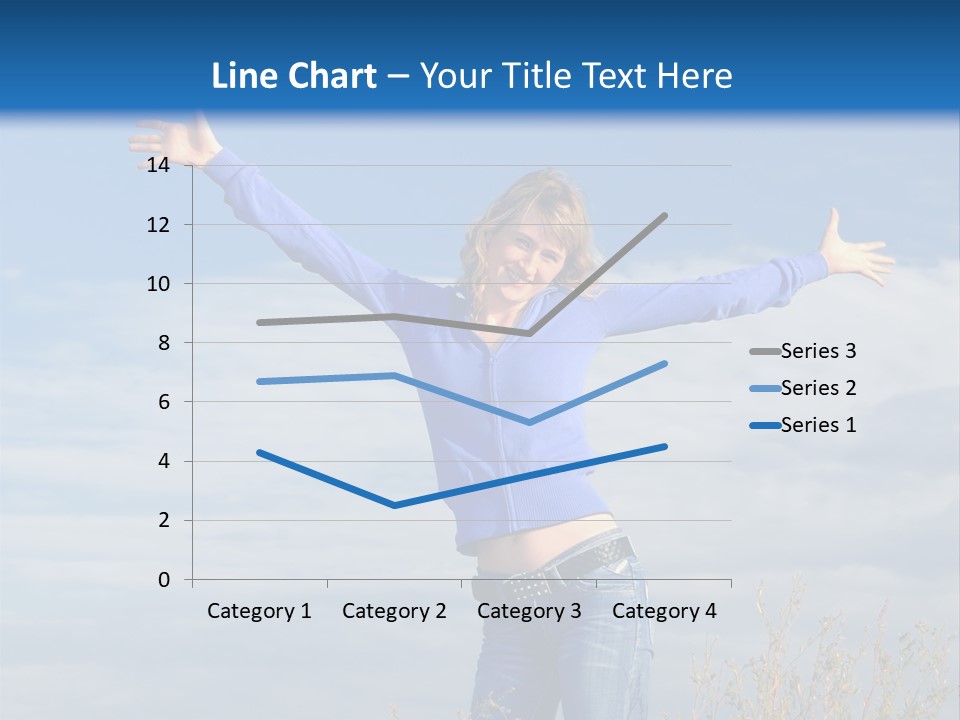 A Woman Standing In A Field With Her Arms Outstretched PowerPoint Template